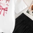 thumbnail image 4 of Cethrio Girls Summer Outfit Sets, Short Sleeve Casual Printed 2 Piece T-Shirts and Pants Set White Size 7-8 T, 4 of 5