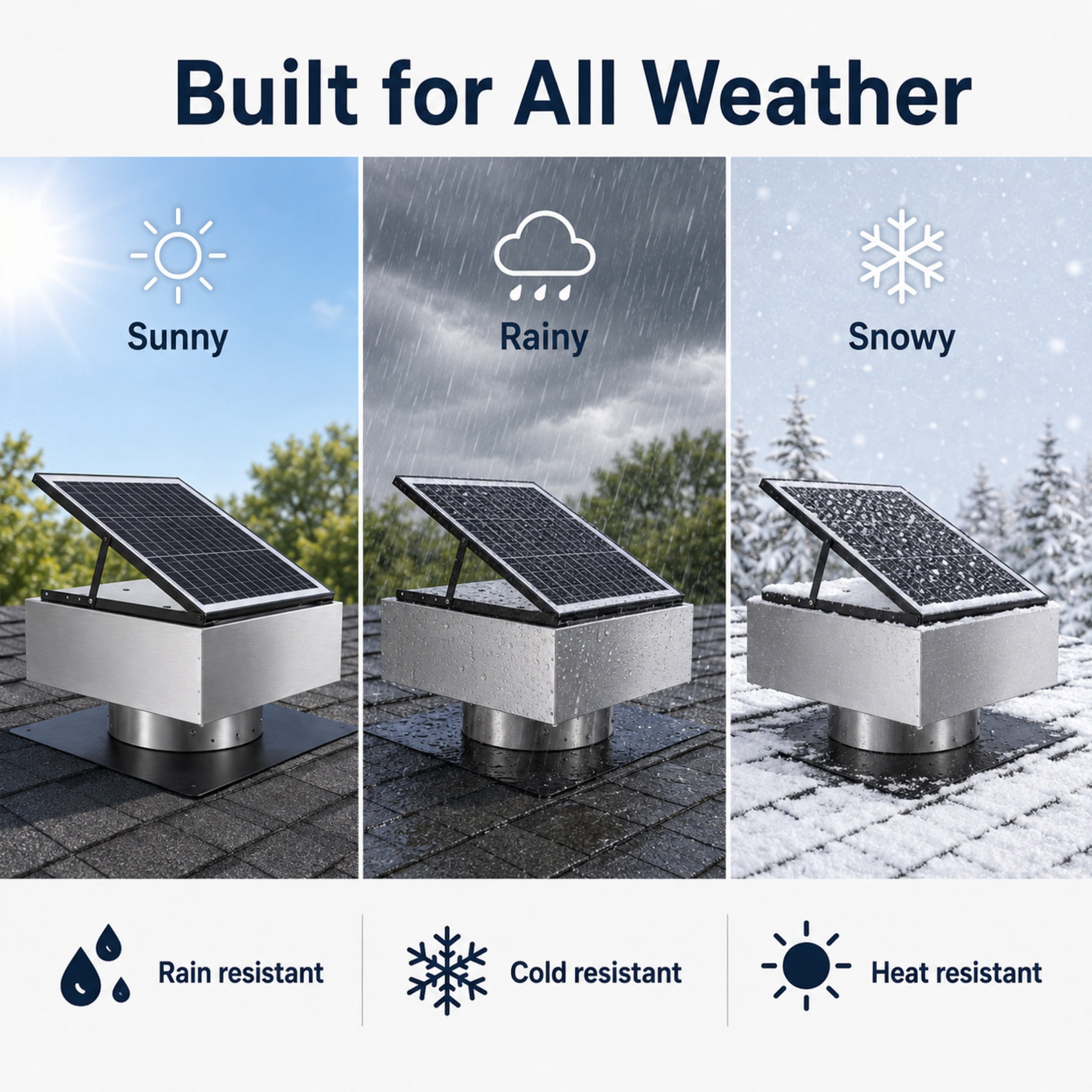 Noble House 12" Steel Solar Roof Vent Fan, 40W Adjustable Dual Power Attic Exhaust Fan with 3-Speed Remote, Gray