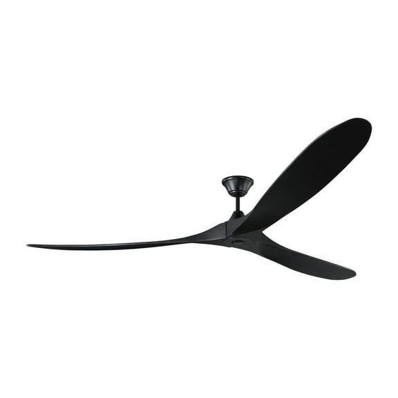 3 Blade Ceiling Fan with Handheld Control in Modern Style 88 inches Wide By 13.69 inches High-Matte Black Finish-Black Blade Color Bailey Street Home