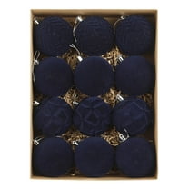 12 Pcs Christmas Velvet Balls 3.1in Flocked Christmas Hanging Ornaments Handmade Velvet Balls Xmas Tree Ornaments Xmas Tree Bulbs for Wedding Anniversary Party