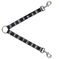 thumbnail image 1 of Buckle Down Dog Leash Splitter Plaid Weathered Black Gray White 1 Foot Long 1 Inch Wide, 1 of 1