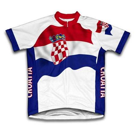 Croatia Flag Short Sleeve Cycling Jersey  for Men - Size