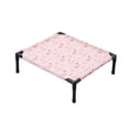 thumbnail image 2 of Indoor Outdoor Elevated Pet Bed, Lightweight Raised Frame Pet Cot Bed for Small Sized Dogs and Cats ,N14 Pink, 2 of 9