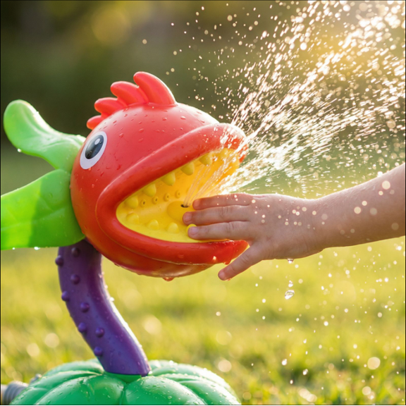 Outdoor Sprinkler Toy for Red Water Splash-Play Sprinklers Summer Backyard Garden Fun Yard Games, All Summer Long, 8.2" Red