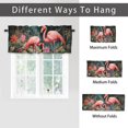 thumbnail image 6 of Pink Flamingo Printed Window Curtains Valances Palm Leaf Floral Tropical Bird Rod Pocket Window Valance for Living Room Bathroom Bedroom Kitchen 54 by 18 in, 1 Panel, 6 of 6