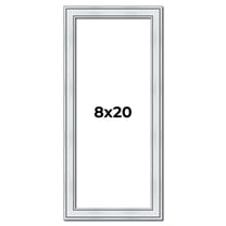 8x20 Frame Sterling Silver Solid Wood Picture Frame | 1.25 Inch Moulding Width | 0.75 Inch Interior