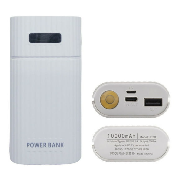 JUNTEX 2x 18650 21700 Battery Charger Mobile Phone Charger Power Bank Box Shell Kit
