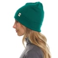 thumbnail image 3 of Unisex - Merino Wool - Lightweight Ridge Cuff Beanie - One Size - Emerald Green, 3 of 4