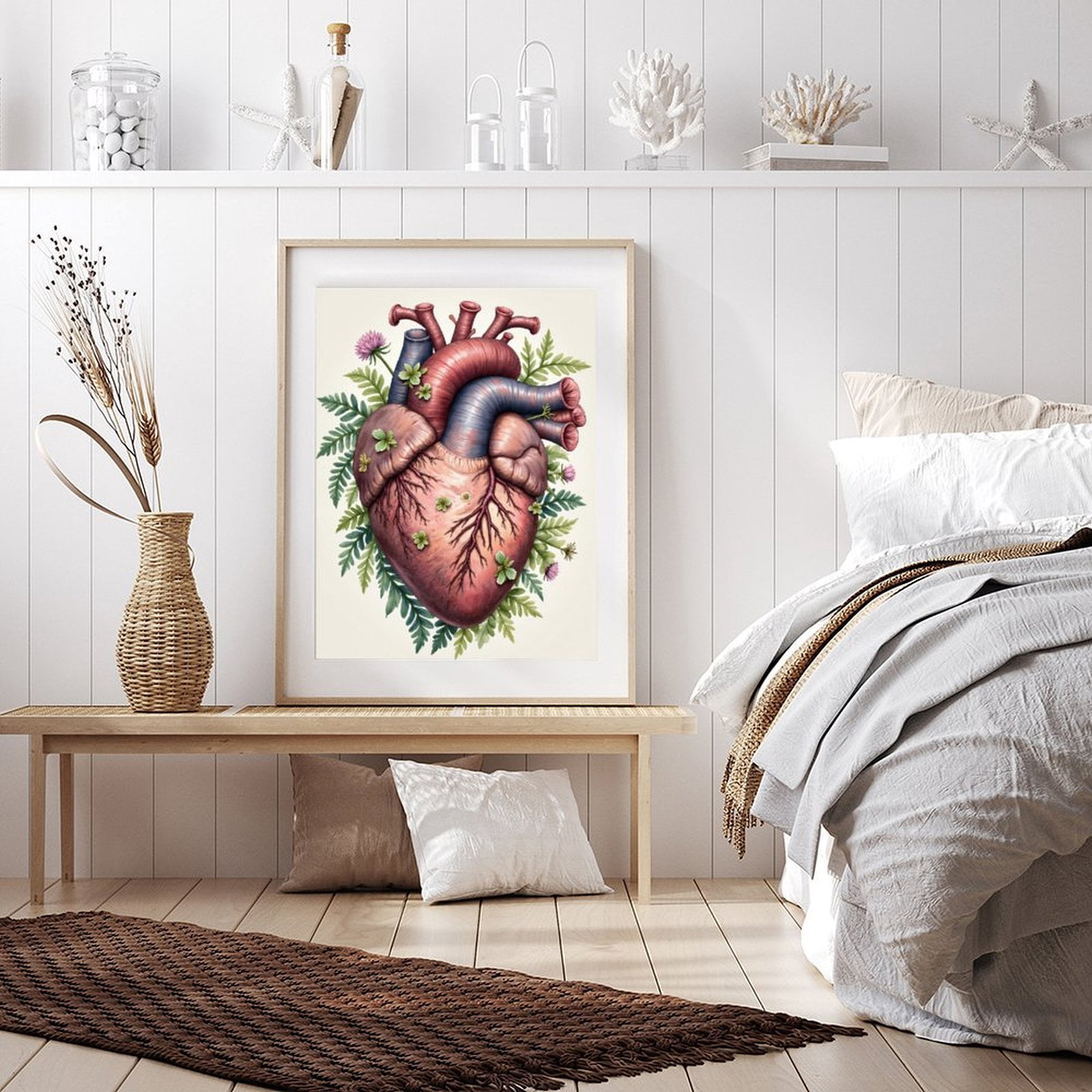 Diamond Art Kits for Adults - 5d Heart Flora Art Vivid Leaves Diamond Painting for Adults, Diamond Art for Adults Beginners, Diamond Painting Kits for Adults for Home Wall Decor