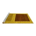 thumbnail image 2 of Ahgly Company Machine Washable Indoor Rectangle Abstract Yellow Modern Area Rugs, 2' x 4', 2 of 4