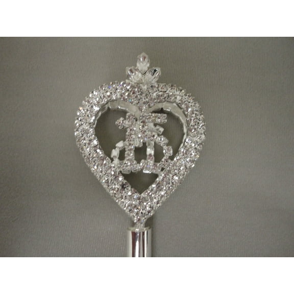 Charmed Princess/Queen 18" Scepter. Beautiful Heart with Rhinestone #15 Inside.