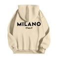 thumbnail image 4 of MHFRRA Sudadera con Capucha y Estampado de Letras para Uso Casual y Atuendos Elegantes Beige, 4 of 5