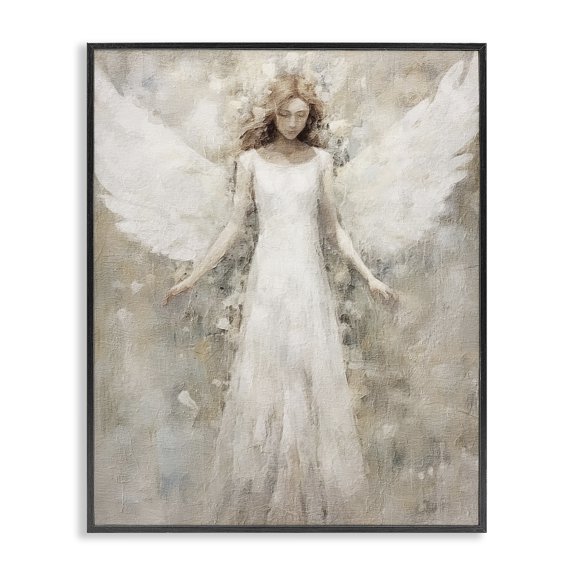 Stupell Industries Shabby Chic Soft Abstract Angel Black Framed Giclee Art, 16 x 20, by Riley B