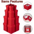 thumbnail image 5 of Square Gift Boxes with Lids for Presents Small Red Gift Boxes with Clear Window Nesting Gift Boxes Set of 4 Flower Boxes for Arrangements, Mother's Day, 5 of 5