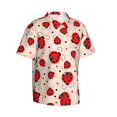 thumbnail image 2 of Balery Red Ladybug Print Men's Hawaiian Shirts Short Sleeve Beach Shirt Relaxed Fit Vacation Button Down Shirts-Small, 2 of 9