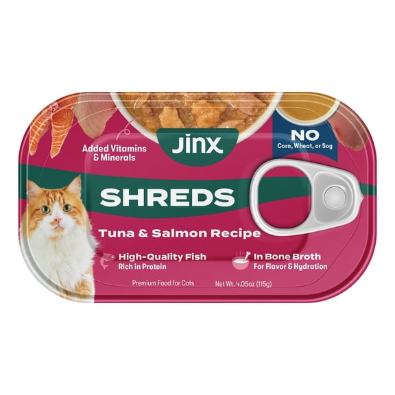 Jinx Tuna & Salmon Shreds Wet Cat Food, 4.05 oz