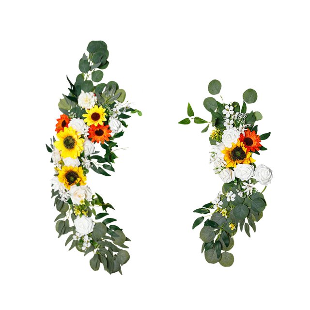 Guirnalda de arco de boda Strade Fareast Limited telón de fondo Floral creativo decoración de señal de bienvenida para puerta delantera grande 42 cm x 55 cm 2 Amarillo