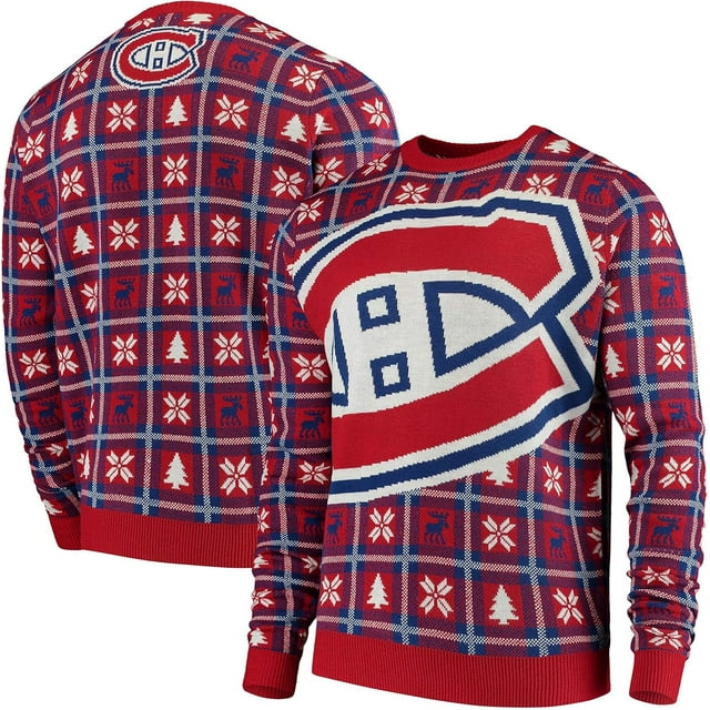 Men's Montreal Canadiens NHL Big Logo Gradient Ugly Knit Sweater