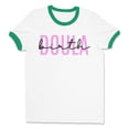 thumbnail image 1 of Birth Doula Ringer Tee Shirt Unisex Large White/Kelly Green, 1 of 5