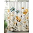 thumbnail image 2 of Watercolor Flowers Shower Curtain, Floral Waterproof Shower Curtain Set with 12 Hooks Lightweight Washable Fabric Shower Curtains for Bathroom 48x72 Inches, 2 of 6