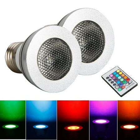 Magic Lightbulb Zimtown 2-Pack E27 5W RGB Light Bulb 85-265V LED Magic Lamp Bulb + IR Remote Control, 16 Colors Changing Dimmable RGB LED Light Bulb ()