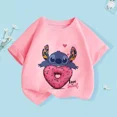 thumbnail image 3 of Camiseta de algodón con estampado de dibujos animados para niños y niñas de 1 a 9 años, ropa de verano para niños, camisetas de manga corta con cuello redondo de Disney, 3 of 5