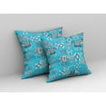 thumbnail image 3 of 20" Cyan Gray Tribal Indoor Outdoor Zip Throw Pillow, 3 of 5