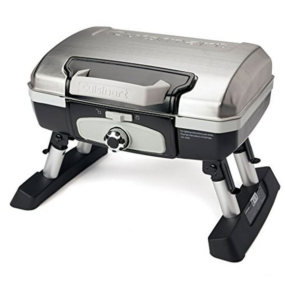 Cuisinart CGG-180TS Petit Gril à Gaz Portable de Table Extérieur, Argent