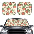 thumbnail image 2 of Gaeub Frog Hold Strawberry Print 2-Piece Windshield Sun Shade,Foldable Car Front Window Sunshade,for Most Cars SUV Truck,Heat Blocker Visor Protector-Large, 2 of 7
