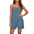 thumbnail image 5 of Fewfanhot Sets for Women Cotton-Linen Camisole Set, Adjustable Strap Tank Top & Loose Shorts, Soft Casual Lounge Wear, 5 of 7