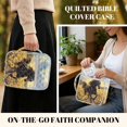 thumbnail image 5 of Xixirimido Bible Cover Case for Women, Quilted Bible Cover Bag with Handle, Bible Carrying Case with Bookmarks Study Supplies Accessories for Men, Black Horse Vibrant Sunflower, 5 of 7