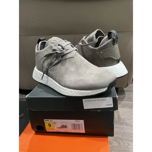 Adi-das Originals NMD C2 Taupe Brown Casual Sneakers Shoes BY9913 Men's Size 9