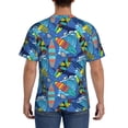 thumbnail image 3 of Bixox Men's Hawaiian Style Printed Short Sleeve Skinny Athletic T-Shirt, 3 of 6