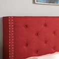 thumbnail image 6 of Queen Upholstered Platform Bed Frame with 51" Tall Headboard - Button Tufted Linen Bed - Burgundy - Oliver & Smith - Astor, 6 of 7