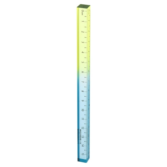 Uxcell Acrylic Clear Straight Rulers 15cm Metric Transparent Gradient Three-Dimensional Plastic Ruler Square Cube Measuring Tool for Classroom Office, Blue Yellow