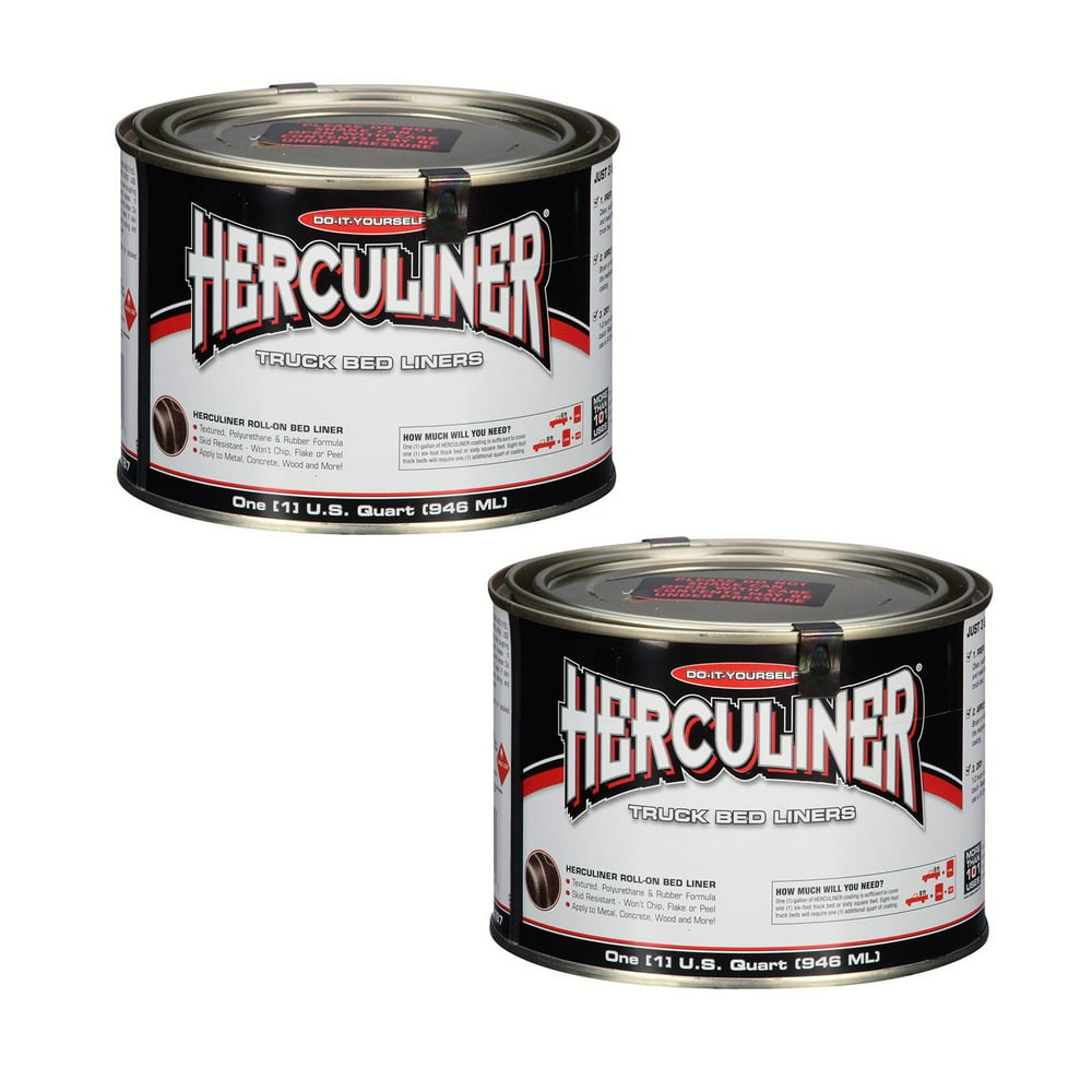 Herculiner Liquid Black Truck Bed Liner for 6 Foot Bed, 1 Quart (2 Pack)