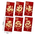 thumbnail image 6 of Dserhfy 6Pcs Red Envelope Exquisite Festive Chinese Style Blessing Words Dragon Pattern Red Pocket for New Year, 6 of 8