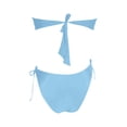 thumbnail image 5 of FhsagQ Swimsuit Sets for Women Plus Size Women's Ruffled Edge Bandeau Bikini Set With Removable Straps Two Piece Swimsuit for Beach and Pool Swimsuit Sets for Women Crotchless Two Piece Blue XS, 5 of 5