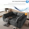 thumbnail image 4 of 133.9" Cloud Couch U-Style Modular Sofa, Gray Modern Sectional Couches for Living Room, Upholstered with Storage, USB Ports, Wireless Charging, Bluetooth Speaker, 4 of 19