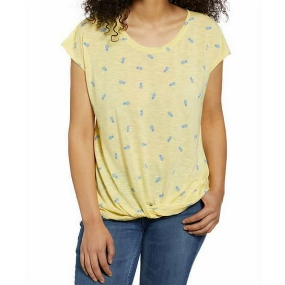 Izod Ladies’ Pineapple Printed Tee T-Shirt, Yellow, XXL