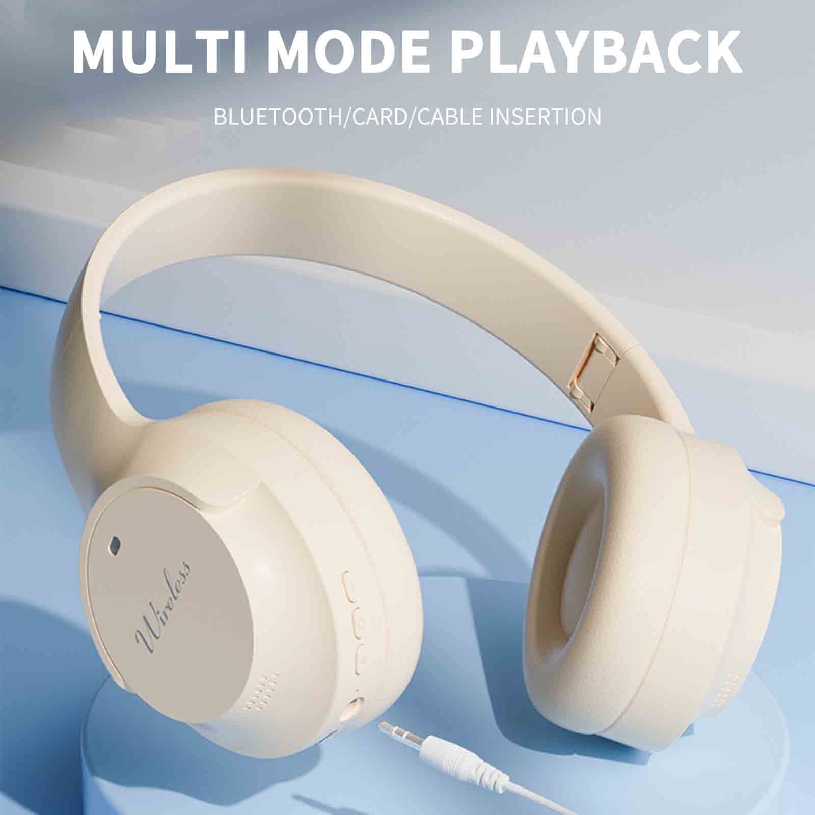 Bluetooth Headphones Over Ear, 65H Playtime and 6 EQ Music Modes Wireless Headphones with Microphone, HiFi Stereo Foldable Lightweight Headset, Deep Bass for Home Office Cellphone PC Ect.,Pink