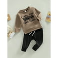 thumbnail image 3 of Fortune Ensemble de Vêtements d'Automne pour Garçon, Sweat à Imprimé Lettre + Pantalon Uni, 3 of 9
