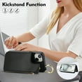 thumbnail image 6 of Wallet Case for iPhone 15 with Shoulder Strap & RFID Blocking Card Slots Holder Kickstand & Finger Ring, Magnetic Flip Folio Zipper Purse Case, PU Leather Cover Handbag, Black, 6 of 8