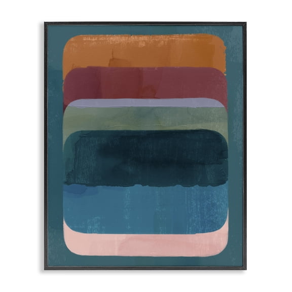 Stupell Industries Rustic Inspired Ombre Pattern Abstract Painting Black Framed Art Print Wall Art, 11 x 14