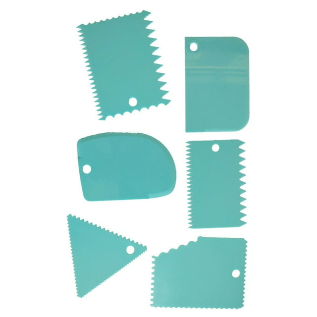 6 Pcs/Set Cake Scraper Edge Decorating Cutters Set Comb & Icing Smoother for Bread Dough Fondant Tool