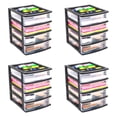 thumbnail image 1 of Organizador de Escritorio Gracious Living 4 Cajones Negro/Transparente Paquete de 4, 1 of 8