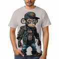 thumbnail image 4 of LAOLIUSN Men's Monkey Graphic T Shirt, Streetwear Ape Print Tee, Punk Casual Short Sleeve Crewneck Shirt, 88% Polyester 12% Spandex,4XL, 4 of 7