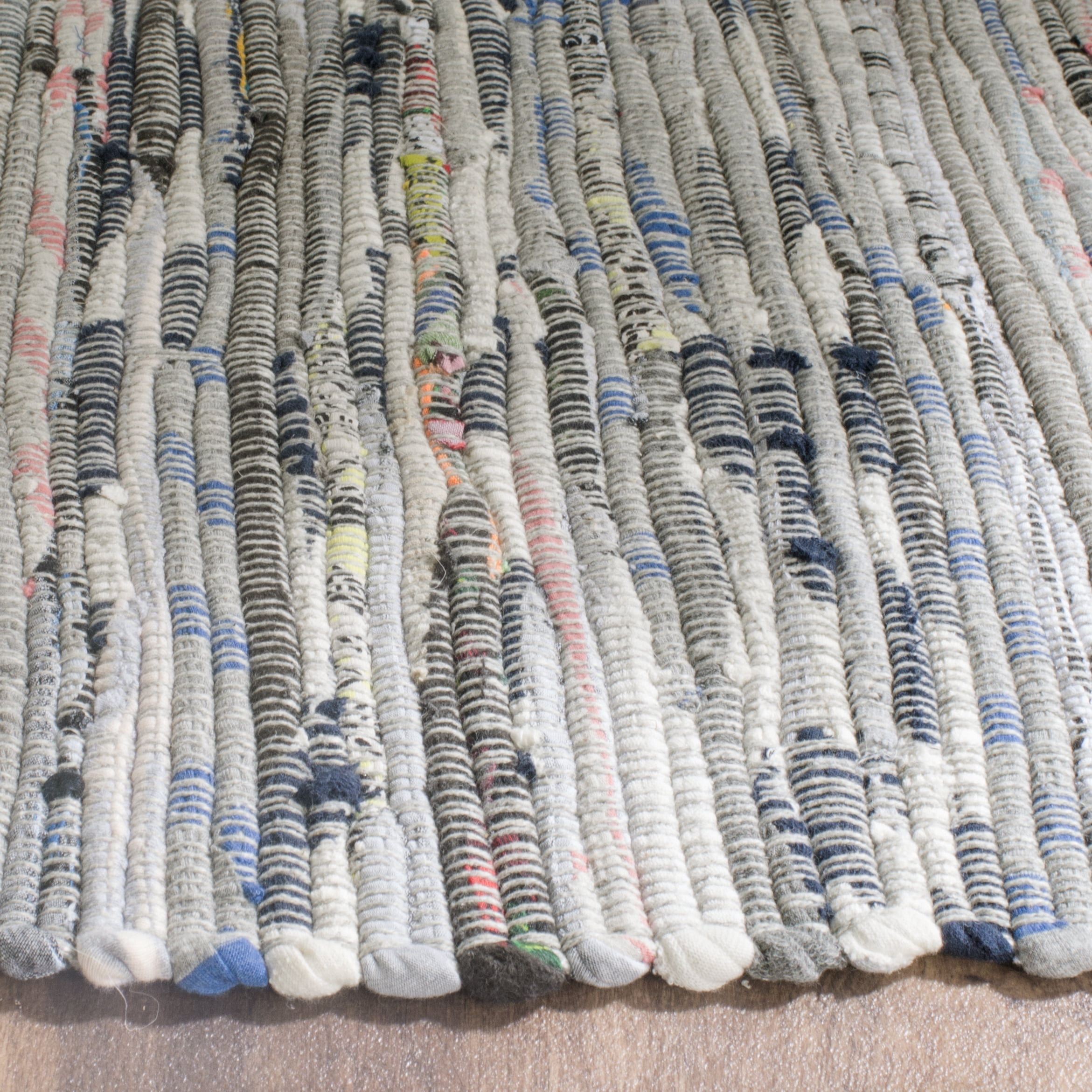 Safavieh Rag Robynne Striped Cotton Area Rug, Gray, 10' x 10' Square