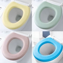 LAMIRO 1 Pack Bathroom Soft Toilet Seat Cover Pad Toilet Lid Cover Cushion Soft Thicker Stretchable Washable Fits All Oval Toilet Seats