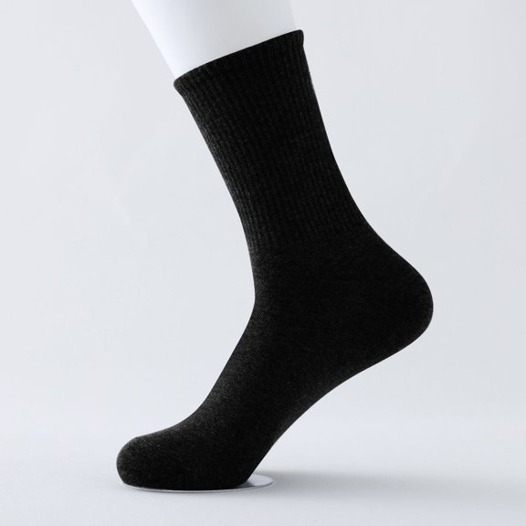Wuxian Womens Socks Knitted Cotton Sports Crew Socks Tennis Running Solid Color Soft Athletic Hiking Boot Socks Casual Breathable Socks,Black,One Size